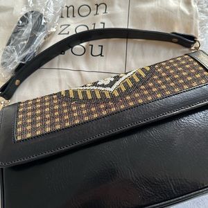 Hand embroidered leather bag!